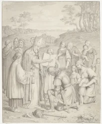 De eerste christelijke doop van de Denen
