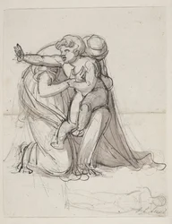 Moeder en kind. Studie voor Andromache die Hectors dood betreurt