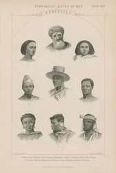 Negen gezichten van Ethiopische mensen
