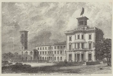 Osborne, de maritieme residentie van Hare Majesteit, Isle of Wight, het terras