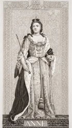 Koningin Anne (1665-1714) uit `Illustraties van Engelse en Schotse Geschiedenis