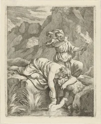 Thetis dompelt Achilles onder in de Styx