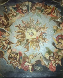 Plafond van de Hemelkamer, Bolsover Castle, Derbyshire, 2000