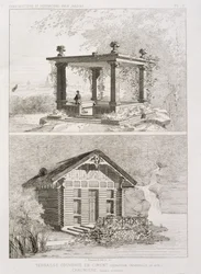 Terras bedekt met cement, en prieel ontworpen door Danjoy, ca. 1880