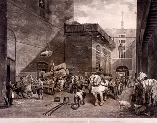 De Hour Glass Brewery aan Upper Thames Street, Londen, 1821