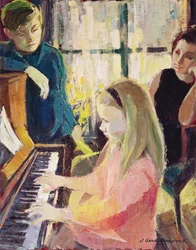 Aan de piano