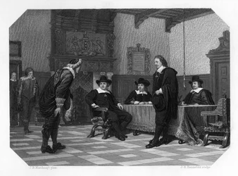 Een audiëntie bij de raad van burgemeester en wethouders van Amsterdam, 1653 c1870