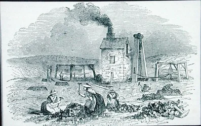 Breken en sorteren van kopererts uit 