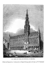 Hotel de Ville, of stadhuis van Brussel, 1843