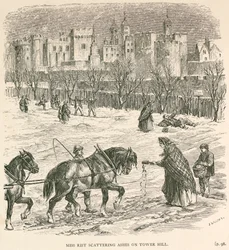 Miss Rist strooit as op Tower Hill, Londen