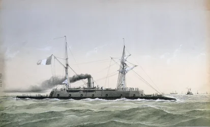 Franse marine pantserkustwachtschip Le Rochambeau, ca. 1870
