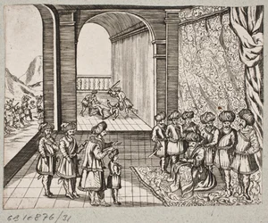Illustratie van Adam Olearius, “Persianischer Rosenthal von einem Sinnreichen Poeten Schich Saadi”, Schleswig 1660