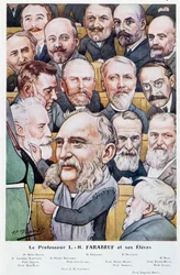 Professor Luis Hubert Farabeuf en zijn studenten, uit Chanteclair, ca. 1910