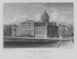Castle Howard, Zuidoostaanzicht, Yorkshire, Het Landgoed van de Graaf van Carlisle (gravure)