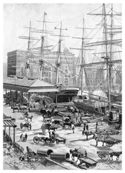 Scheepvaart, Circular Quay, Sydney, New South Wales, Australië, 1886