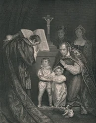 Het huwelijk van Richard Hertog van York. Broer van Edward V., 1478, 1821, midden 19e eeuw