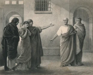 Volumnia verwijt Brutus en Sicinius Coriolanus, ca. 1870
