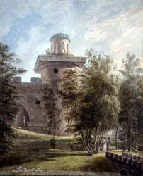 Uitzicht op het pittoreske park en observatorium in Tsarskoye Selo