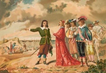 Gerard Desargues en Kardinaal Richelieu in La Rochelle
