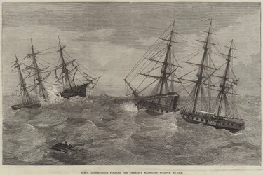 HMS Immortalite vindt de verlaten Margaret Pollock op zee