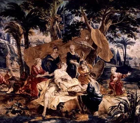 De Vondst van Mozes, gemaakt in de werkplaatsen van Frans en Pieter van de Borcht (c.1763)