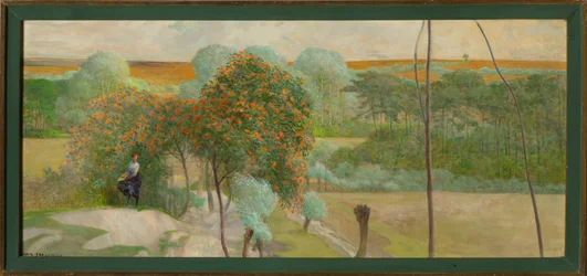 Landschap met een lijsterbes, rechterdeel van het drieluik "Ga naar de beken"