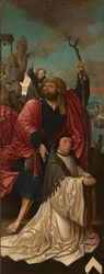 Dutch: De H. Christoforus met een stichter Canon Dirk Willemsz van Rietwijk with Saint Christopher