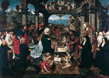 De Aanbidding van het Christuskind met de Familie Boelen