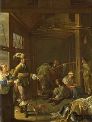 Soldaten in een stal, ca.1655 (olieverf op doek)