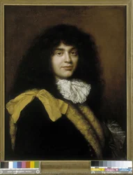Portret van een man, zegt dat de man een gele band heeft
