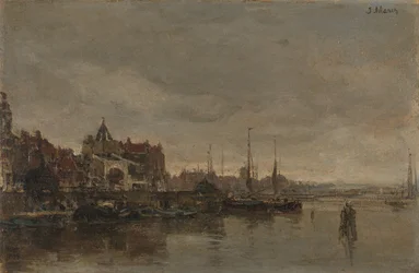 De Schreierstoren met de brug over de Gelderse Kade in Amsterdam