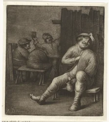 Slapende man in een herberg