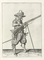 Musketier op wacht, ca. 1600