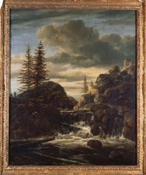 Een Noors Landschap met een Waterval