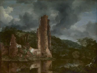 Landschap met de ruïnes van het kasteel van Egmond, 1650-55