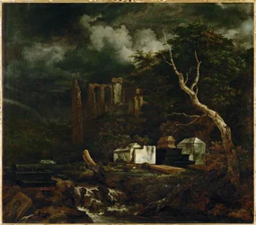 De joodse begraafplaats bij Oudekerk (schilderij op doek)