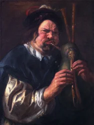 Zelfportret spelend op de doedelzak