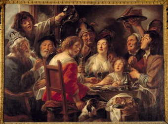 De koning drinkt of de trekking van de boon van Driekoningen.