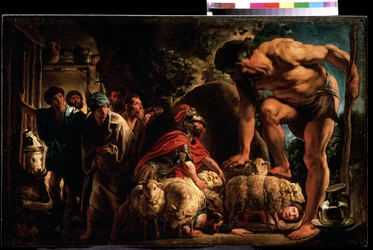 Ulysse in de grot van Polypheme, schilderij van Jacob Jordaens (1593-1678) Musee Pouchkine, Moskou