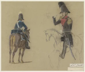Portret van Luitenant Jacobs, te paard