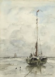 Visserspink aan het strand