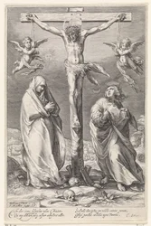 Christus aan het kruis, met Johannes en Maria