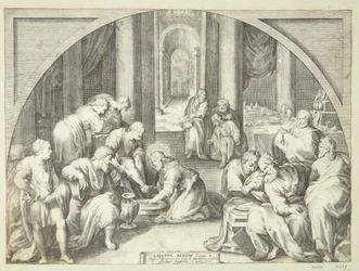 Christus wast de voeten van de apostelen