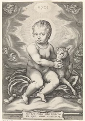 Zittend Christuskind met lam