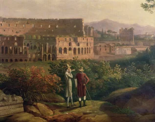 Johann Wolfgang von Goethe (1749-1832) bezoekt het Colosseum in Rome, ca. 1790