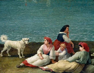Boerinnen uit Barletta, Italië (boerinnen uit Barletta), detail. Jacob Philipp Hackert, genaamd Hackert d