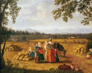 Koninklijke familie aan het oogsten op het Carditello-landgoed