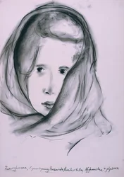 Zarghoona, Panshir Vallei, Afghanistan, 4 juli 2002 (houtskool op papier)