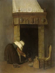Vrouw bij de Haard