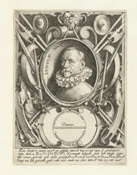 Portret van Ludolf van Ceulen op 56-jarige leeftijd